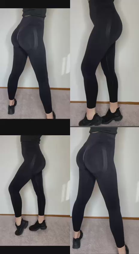 Elegantní černé legíny s push-up efektem